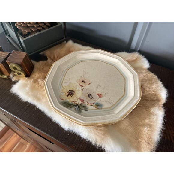 Two‎ Firenze 902 Mikasa Dinner Plate Avante Ivory pink yellow flowers retro 80s - Picture 5 of 9